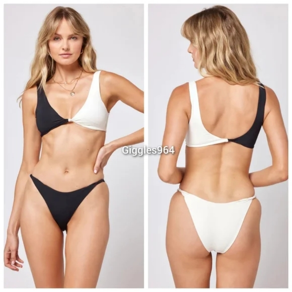 L*Space Luna Lovegood Bikini Set Black Cream - Picture 6 of 6